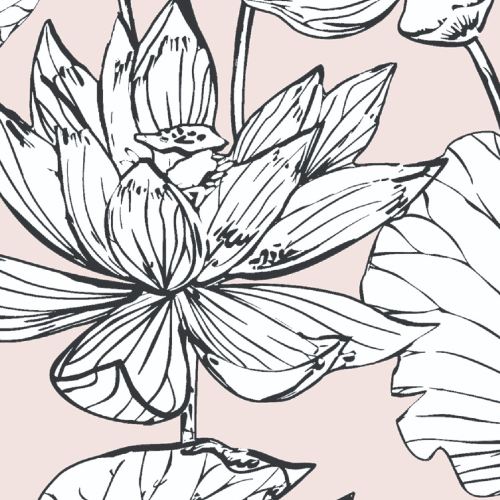 Lotus Floral Peel and Stick Wallpaper by Seabrook - Lelands Wallpaper